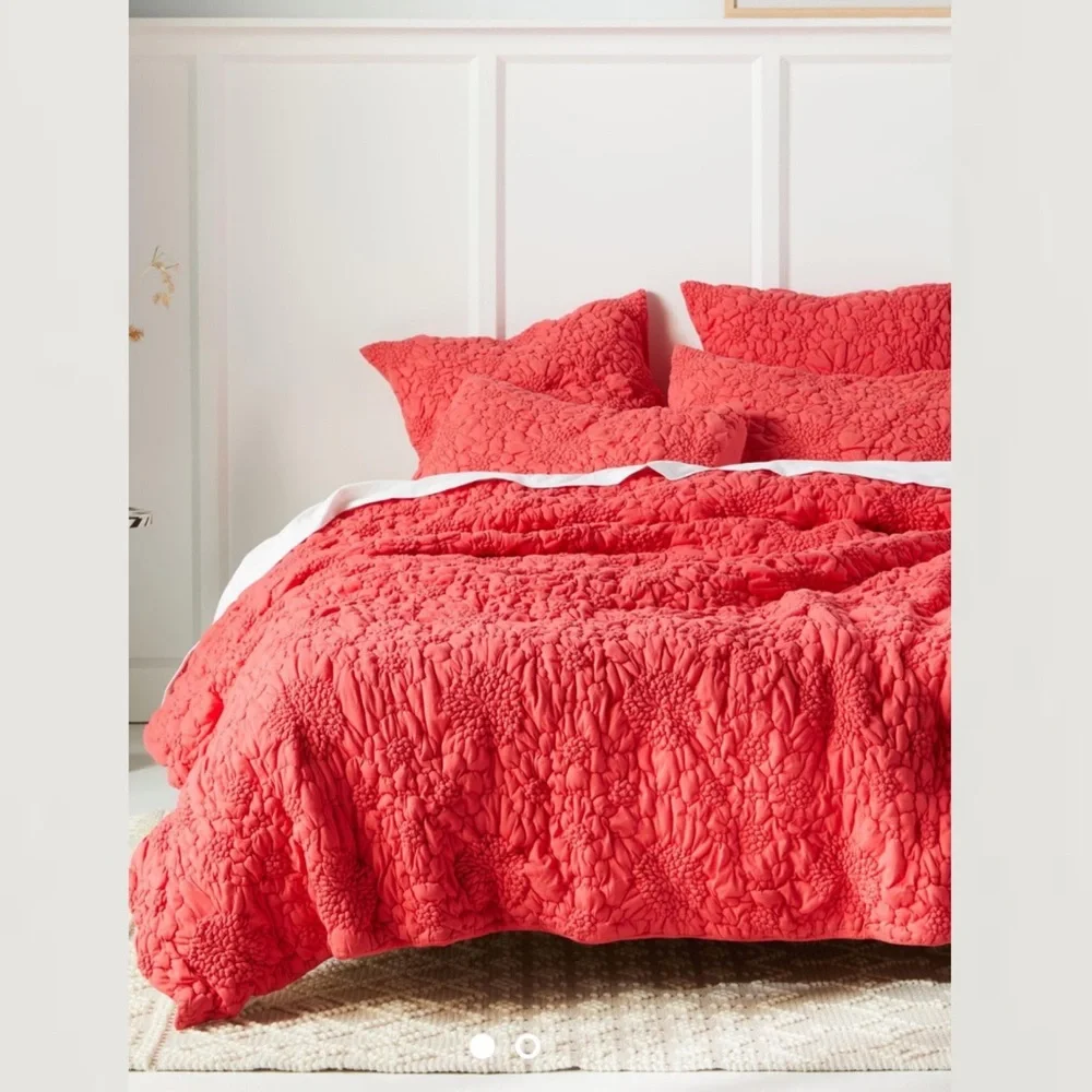 Anthropologie Textured Piazza EURO ShamCAYENNE